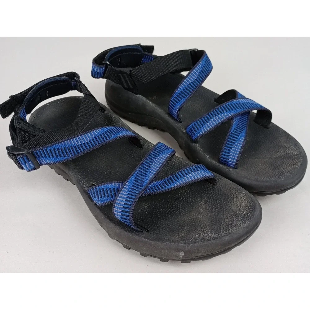 Merrell Men's Size 8 Women's Size 9 Black Blue Adjustable Strap Sandals